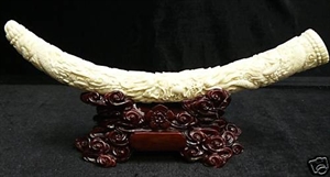 Picture of Hand carved BONE DRAGON TUSK (9680B)