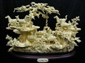 Picture of ANTIQUE BONE SADDLED TANG HORSES MOUNTAIN (02S2)