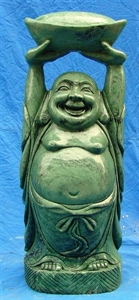 Picture of JADE STANDING HAPPY BUDDHA w. COIN (LH15)