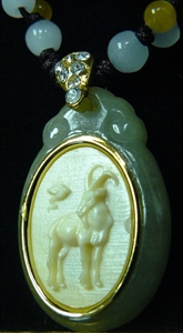 Picture of IVORY & JADE NECKLACE - GOAT (I12-08)