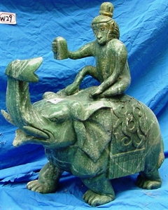 Picture of 22" Jade Monkey Riding Elephant (W29)