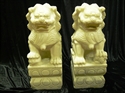 Picture of PAIR OF 24" WHITE JADE FOODOG / LION (HJ018L)