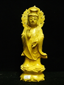 Picture of Yellow Jade Standing Kwanyin (YJ08)