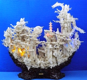Picture of Huge Antique Bone Dragons Mountain with Fairies (2000A)