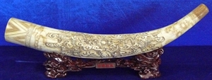 Picture of 28" Antique Bone Tusk - Double Dragons (F28-dd)