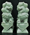 Picture of Pair of 10" green jade foodogs (HJ023)