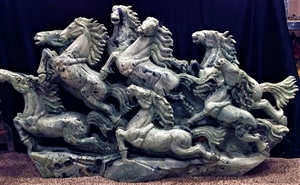 Picture of 50" Green Jade 8 Horses Mountain (CY30)